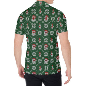 Santa Claus Knitted Pattern Print Men's Shirt