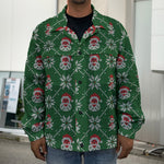 Santa Claus Knitted Pattern Print Men's Shirt Jacket