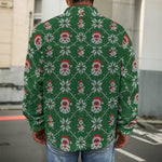 Santa Claus Knitted Pattern Print Men's Shirt Jacket