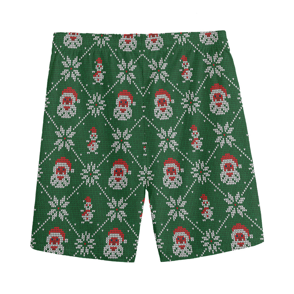 Santa Claus Knitted Pattern Print Men's Sports Shorts