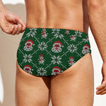 Santa Claus Knitted Pattern Print Men's Swim Briefs