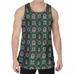 Santa Claus Knitted Pattern Print Men's Velvet Tank Top