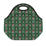 Santa Claus Knitted Pattern Print Neoprene Lunch Bag