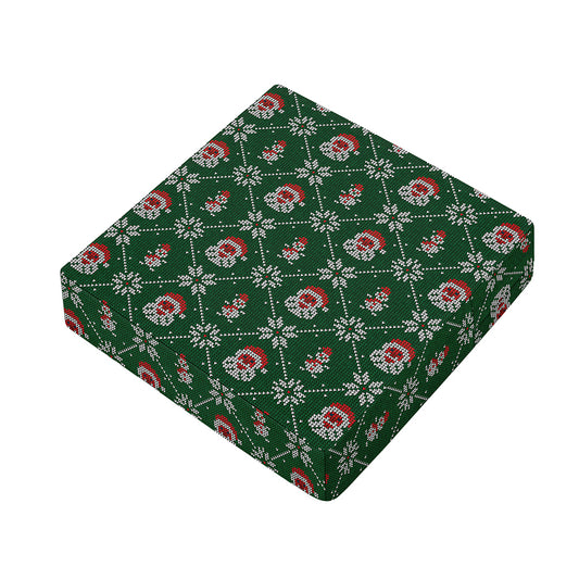 Santa Claus Knitted Pattern Print Outdoor Seat Cushion Cover