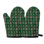 Santa Claus Knitted Pattern Print Oven Mitts