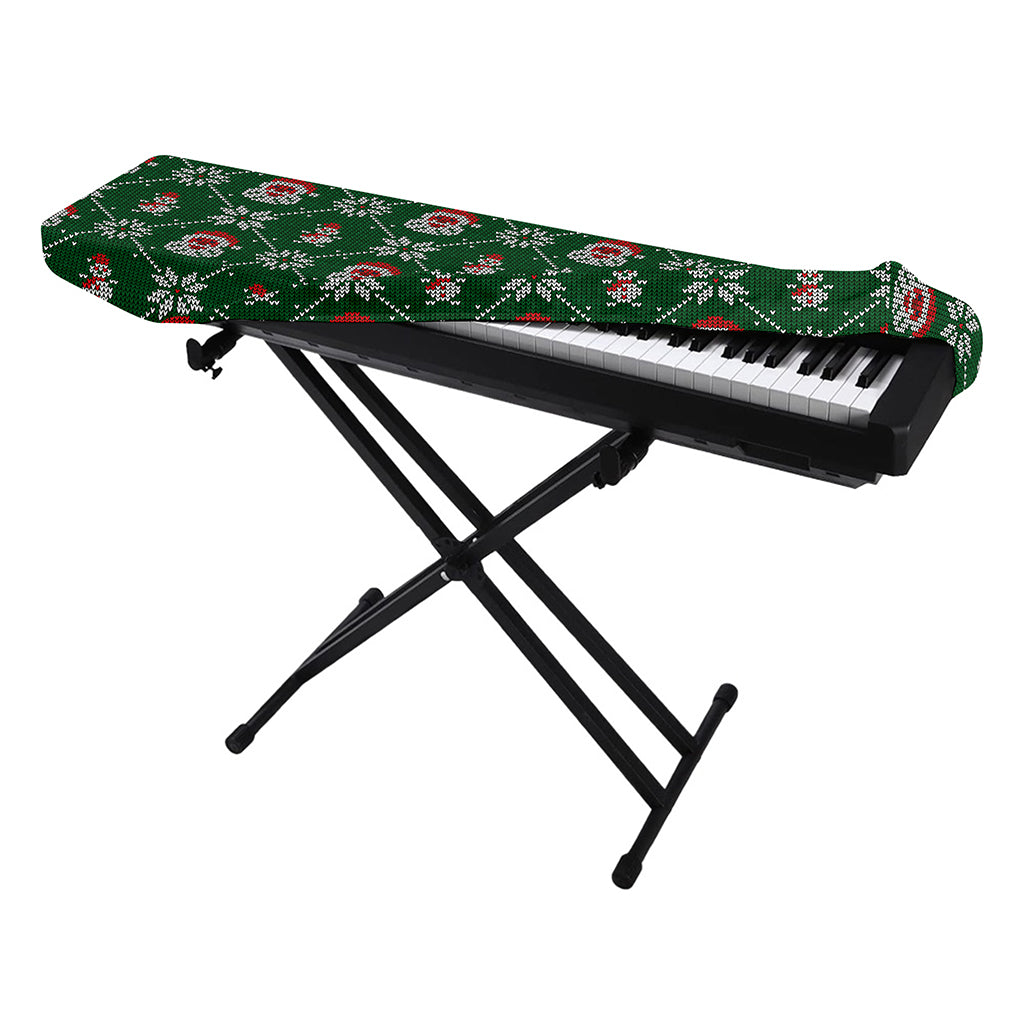 Santa Claus Knitted Pattern Print Piano Keyboard Cover