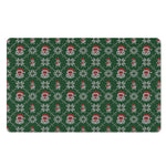 Santa Claus Knitted Pattern Print Polyester Doormat