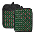 Santa Claus Knitted Pattern Print Pot Holders With Pocket