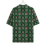 Santa Claus Knitted Pattern Print Rayon Hawaiian Shirt