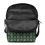 Santa Claus Knitted Pattern Print Rectangular Crossbody Bag