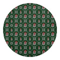 Santa Claus Knitted Pattern Print Round Blanket