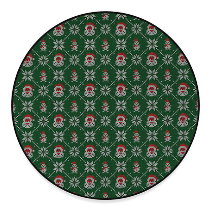 Santa Claus Knitted Pattern Print Round Floor Mat