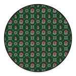 Santa Claus Knitted Pattern Print Round Floor Mat