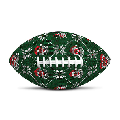 Santa Claus Knitted Pattern Print Rugby Ball