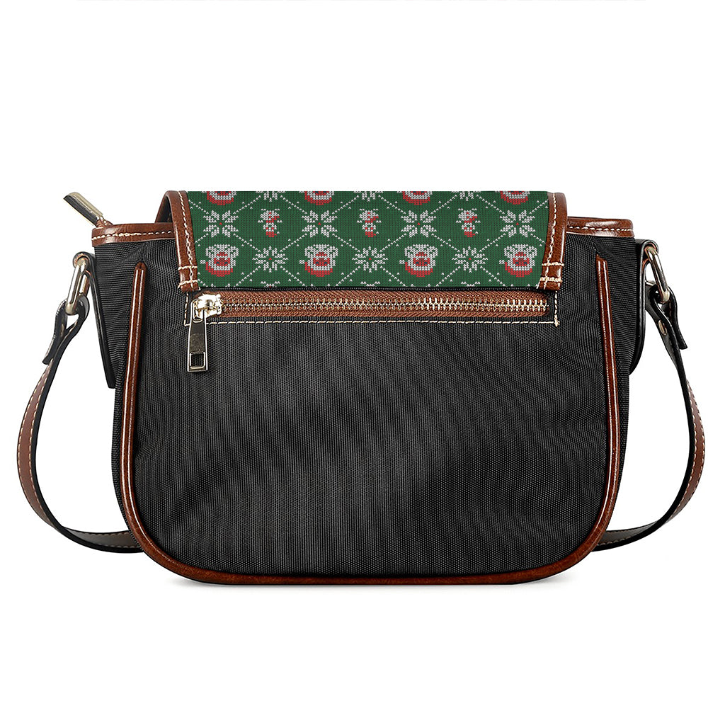 Santa Claus Knitted Pattern Print Saddle Bag