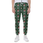 Santa Claus Knitted Pattern Print Scuba Joggers