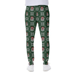 Santa Claus Knitted Pattern Print Scuba Joggers