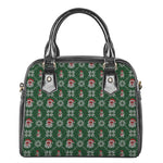 Santa Claus Knitted Pattern Print Shoulder Handbag