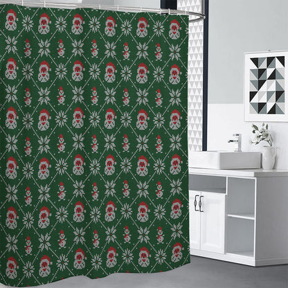 Santa Claus Knitted Pattern Print Shower Curtain