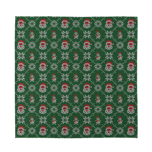 Santa Claus Knitted Pattern Print Silk Bandana
