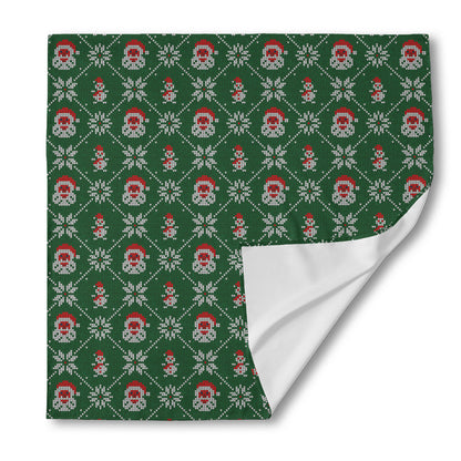 Santa Claus Knitted Pattern Print Silk Bandana