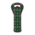 Santa Claus Knitted Pattern Print Single Neoprene Wine Tote