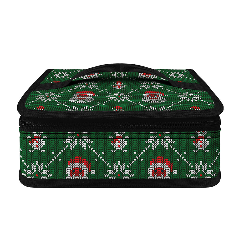 Santa Claus Knitted Pattern Print Small Lunch Bag
