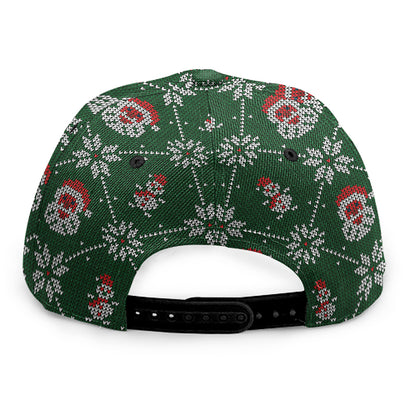 Santa Claus Knitted Pattern Print Snapback Cap