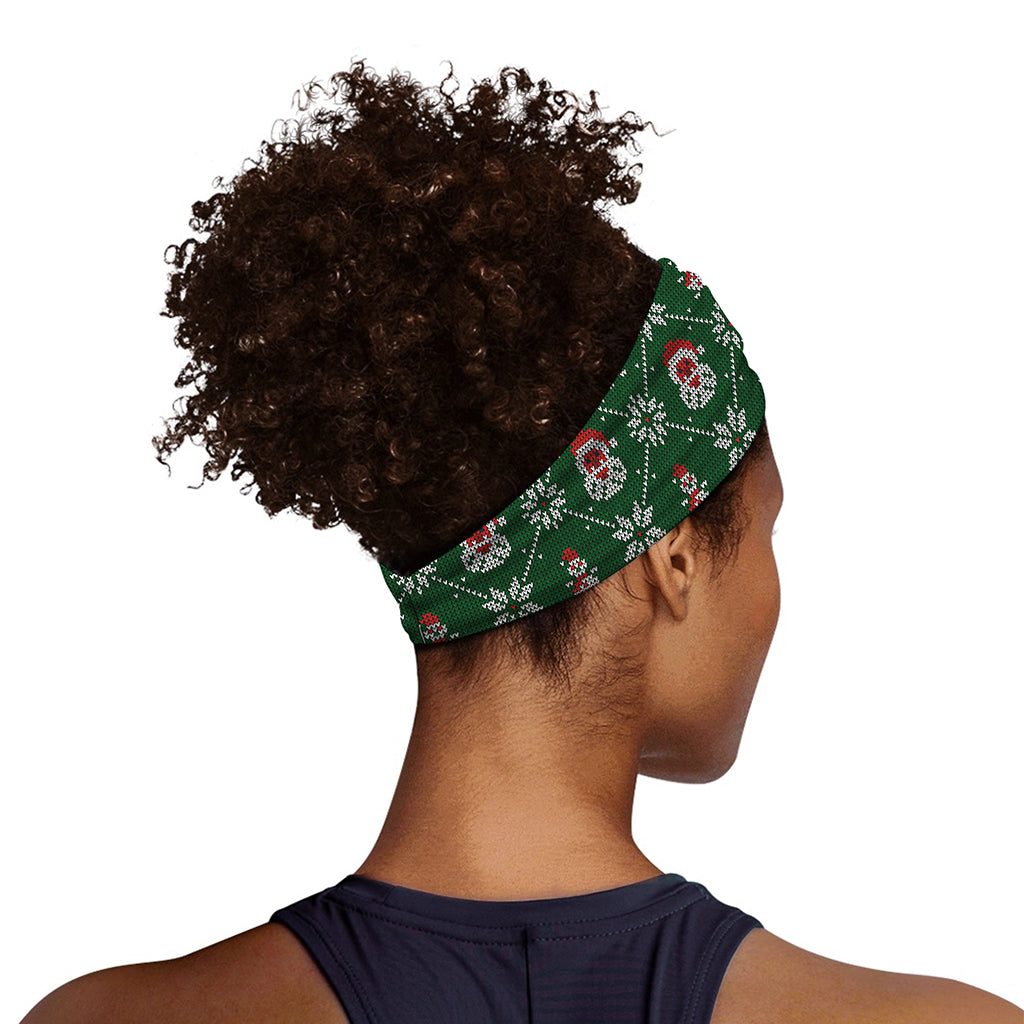 Santa Claus Knitted Pattern Print Sports Headband