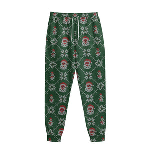 Santa Claus Knitted Pattern Print Sweatpants