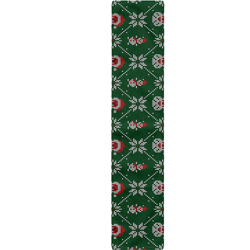 Santa Claus Knitted Pattern Print Table Runner