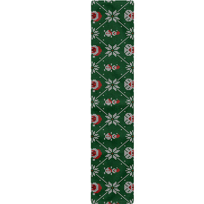 Santa Claus Knitted Pattern Print Table Runner