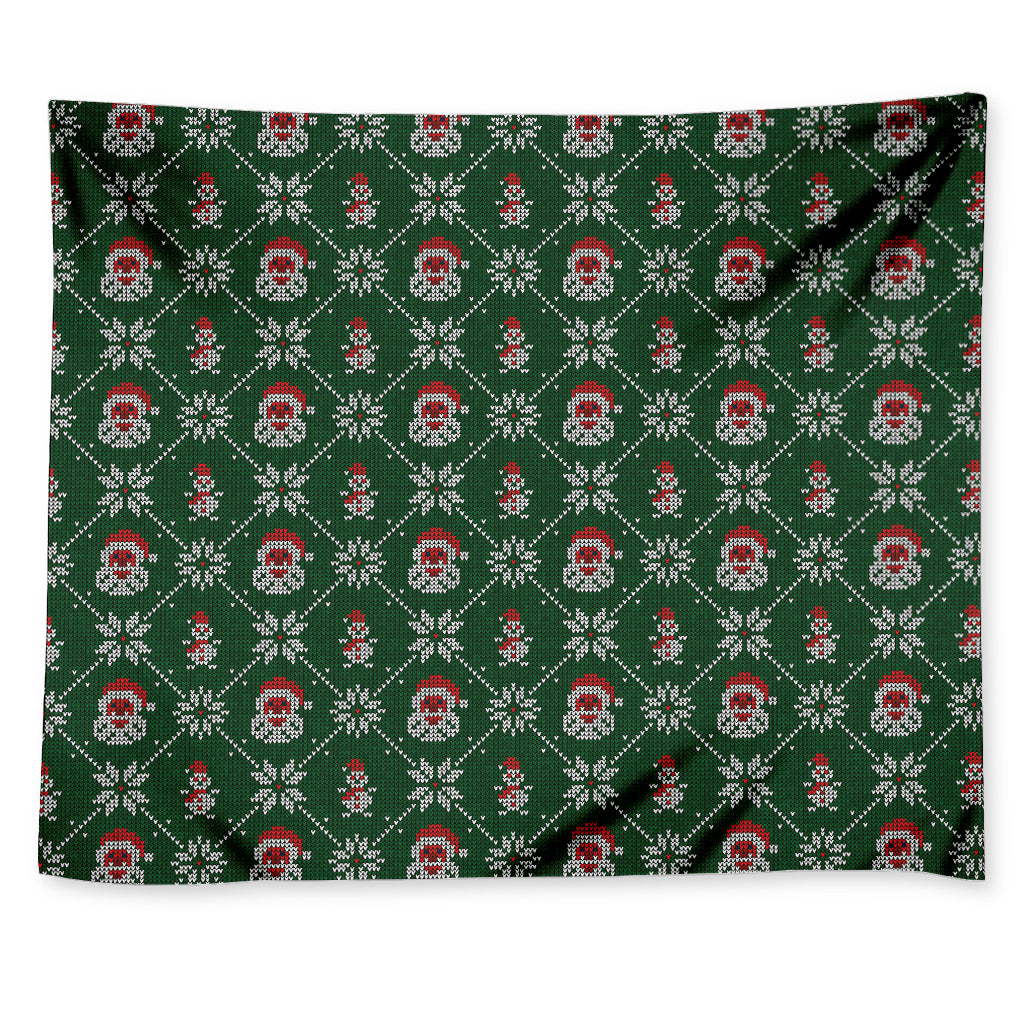 Santa Claus Knitted Pattern Print Tapestry