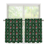 Santa Claus Knitted Pattern Print Tier Curtains