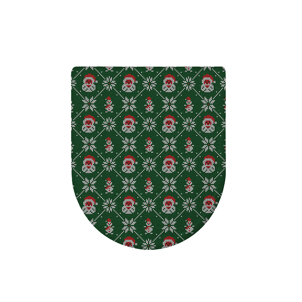 Santa Claus Knitted Pattern Print Toilet Lid Cover