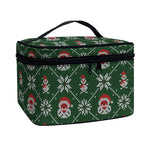 Santa Claus Knitted Pattern Print Travel Makeup Bag