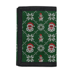 Santa Claus Knitted Pattern Print Trifold Wallet