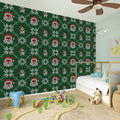 Santa Claus Knitted Pattern Print Wall Sticker