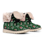 Santa Claus Knitted Pattern Print Winter Boots