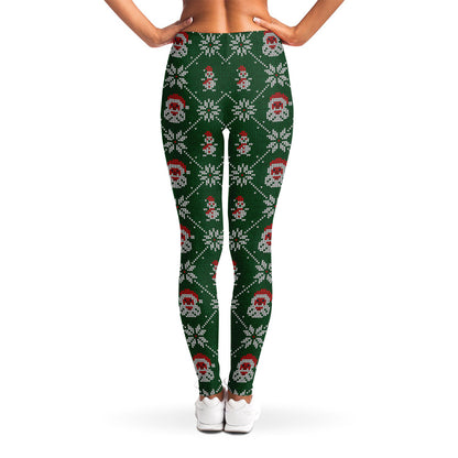 Santa Claus Knitted Pattern Print Women's Leggings