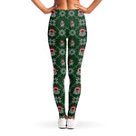 Santa Claus Knitted Pattern Print Women's Leggings