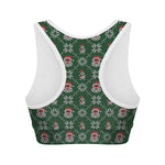Santa Claus Knitted Pattern Print Women's Sports Bra