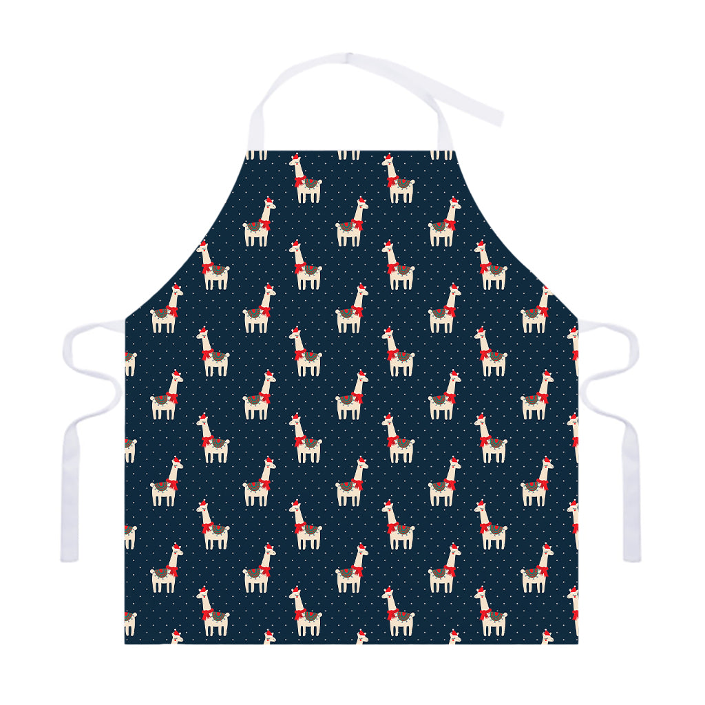 Santa Claus Llama Xmas Pattern Print Adjustable Apron
