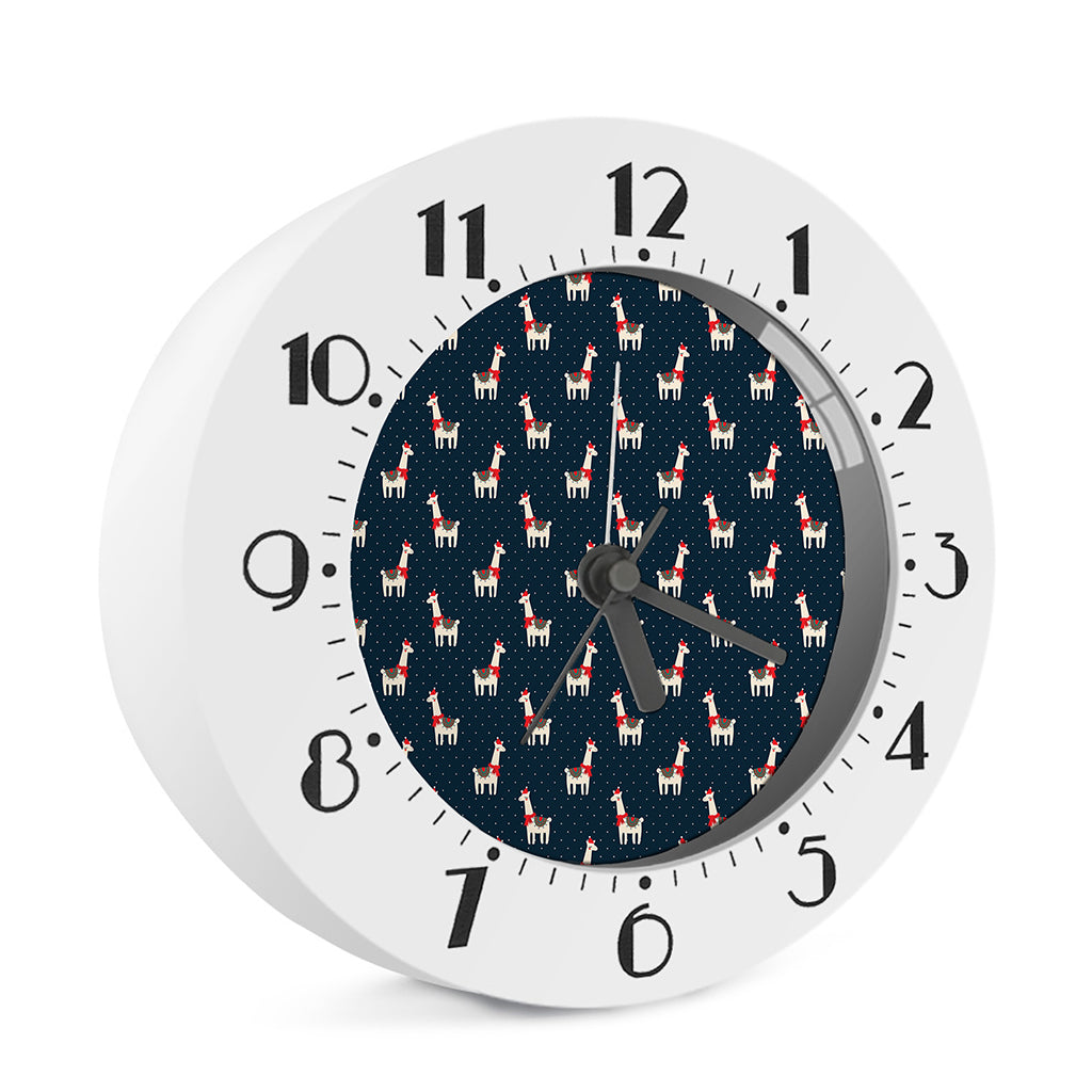 Santa Claus Llama Xmas Pattern Print Alarm Clock