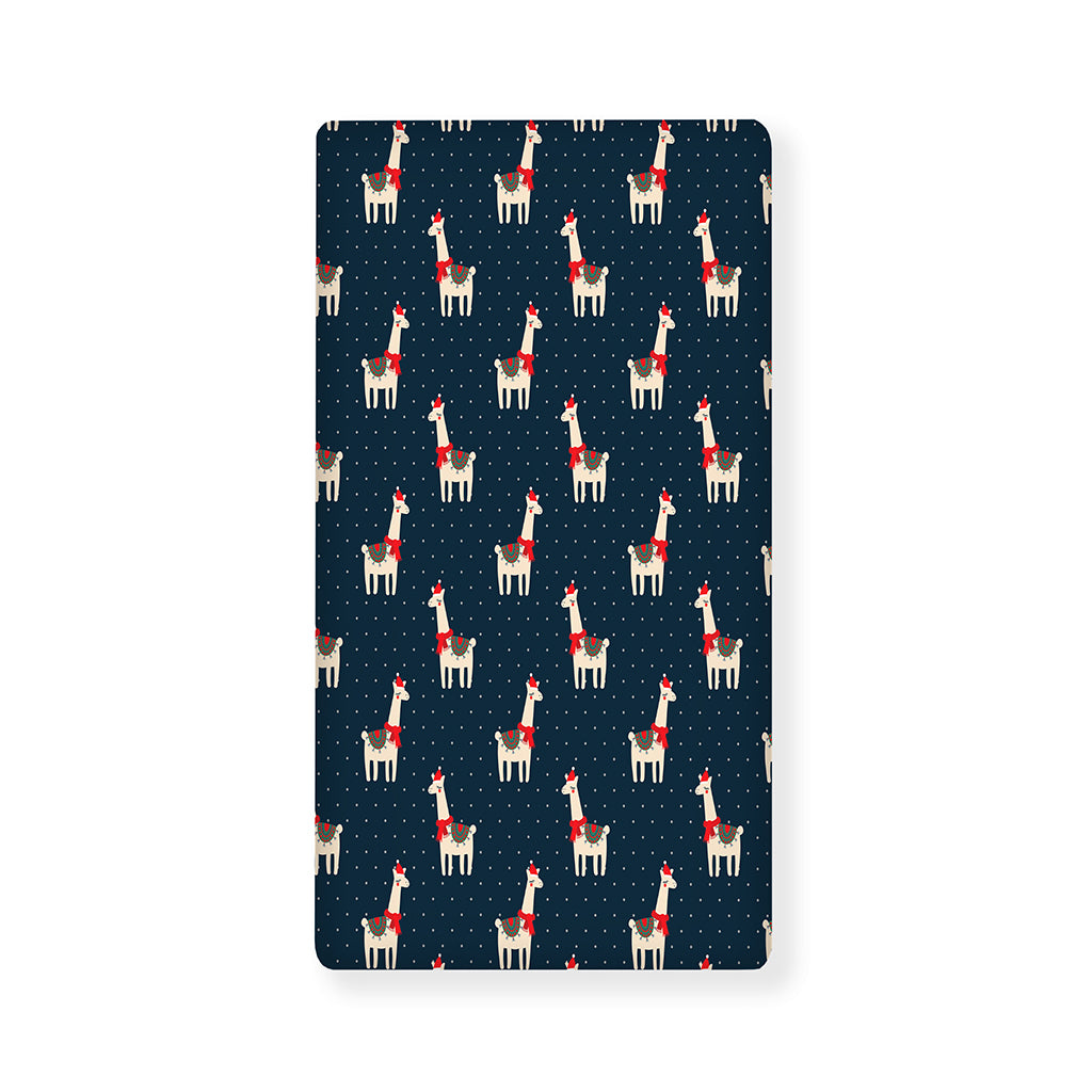 Santa Claus Llama Xmas Pattern Print Baby Crib Sheet