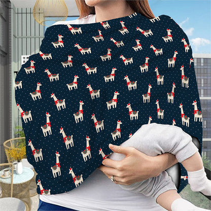 Santa Claus Llama Xmas Pattern Print Baby Seat Cover