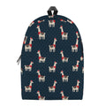 Santa Claus Llama Xmas Pattern Print School Backpack