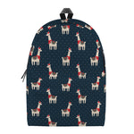 Santa Claus Llama Xmas Pattern Print Backpack