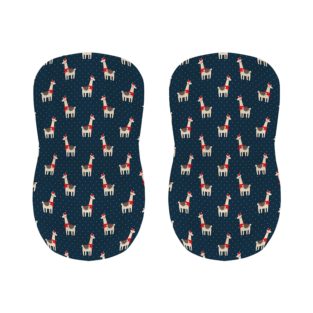 Santa Claus Llama Xmas Pattern Print Bar Stool Covers