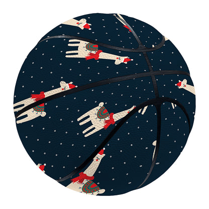 Santa Claus Llama Xmas Pattern Print Basketball